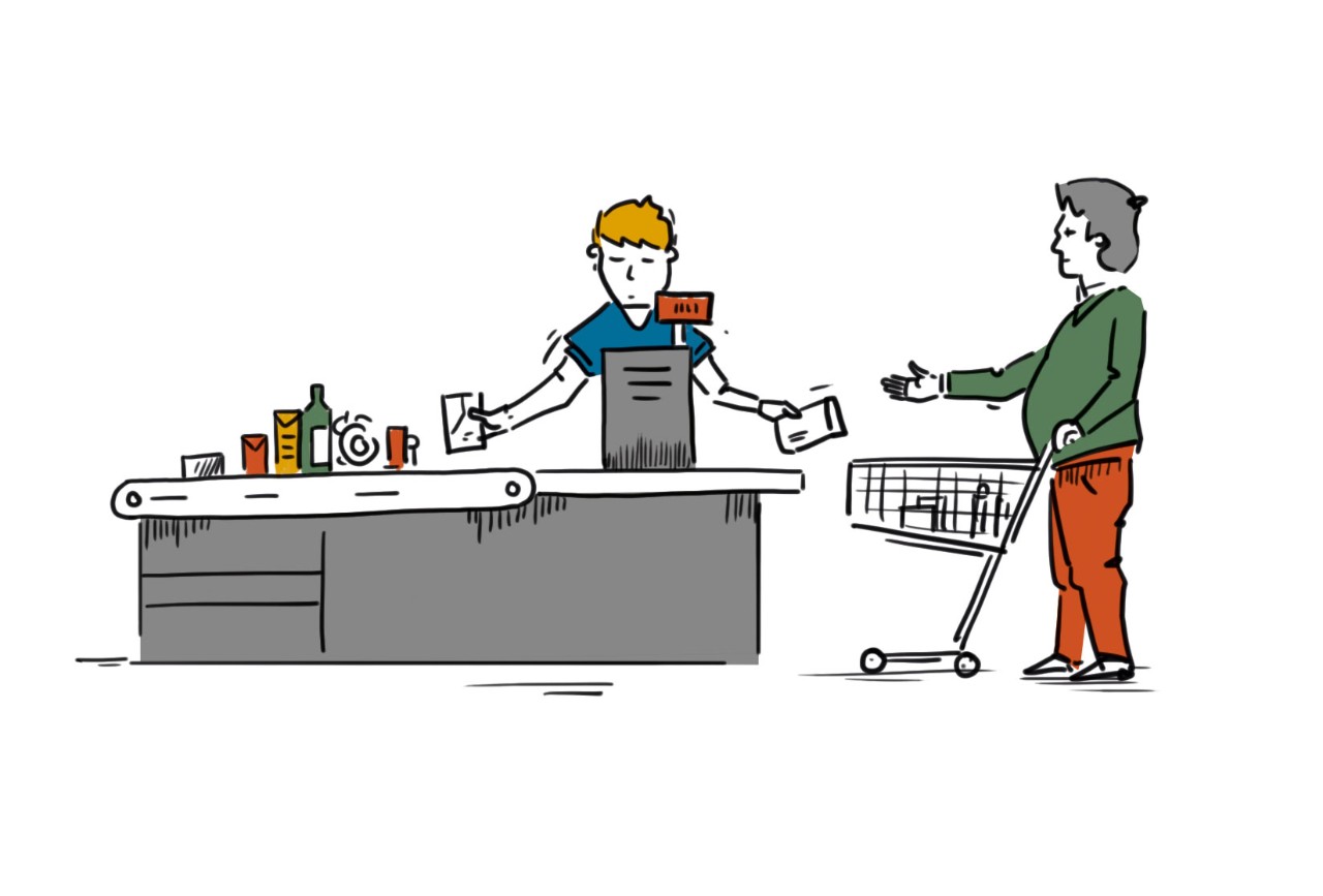 Illustration: Zeitarbeit Einkauf