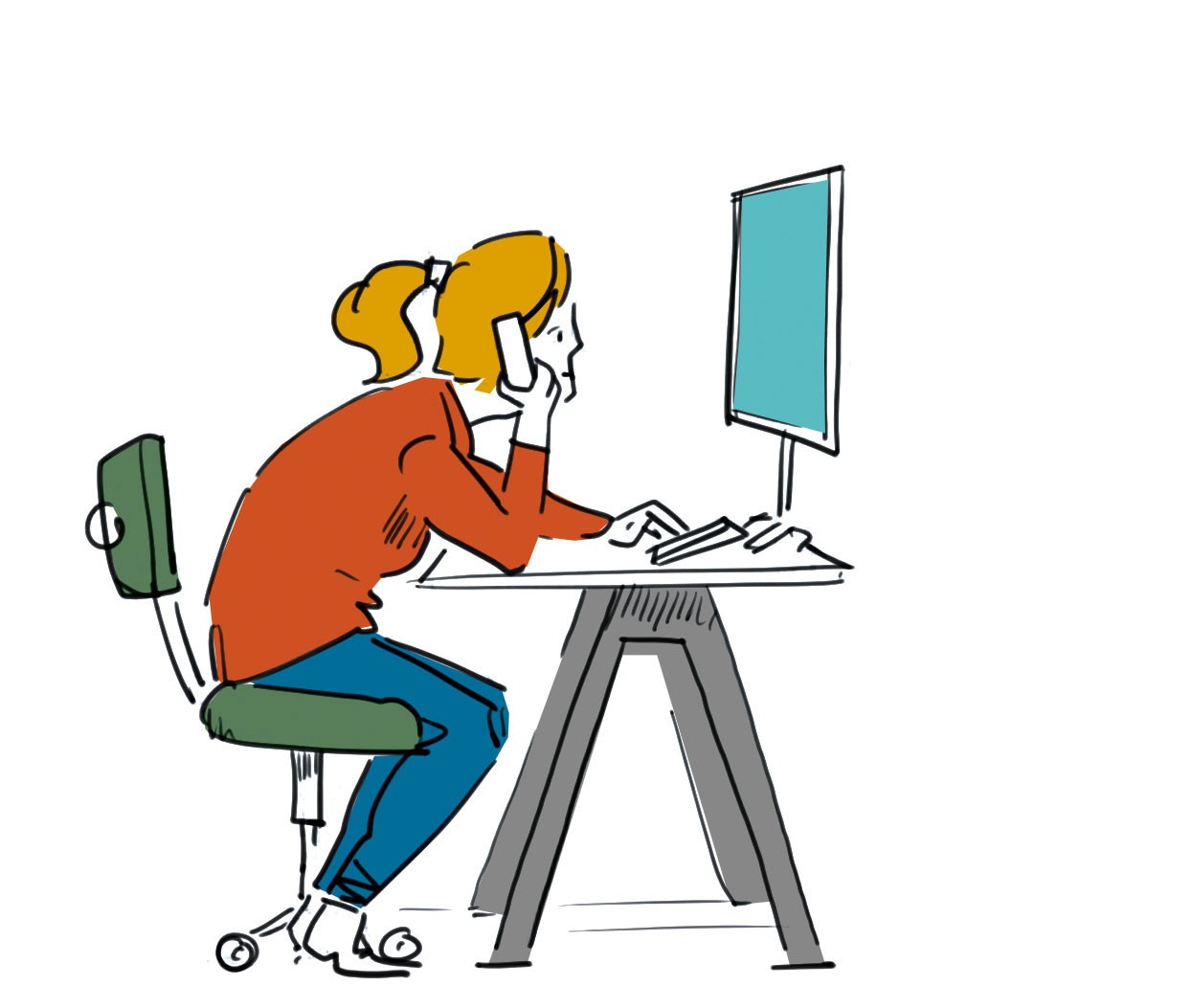 Illustration: Zeitarbeit Homeoffice
