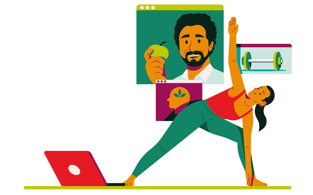 Illustration: Digitaler Präventionskurs