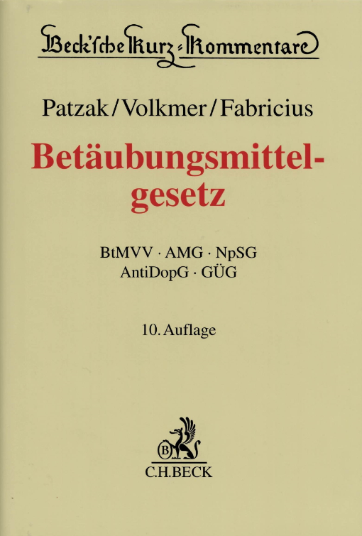 Buchcover: Betäubungsmittelgesetz Buchcover: Betäubungsmittelgesetz