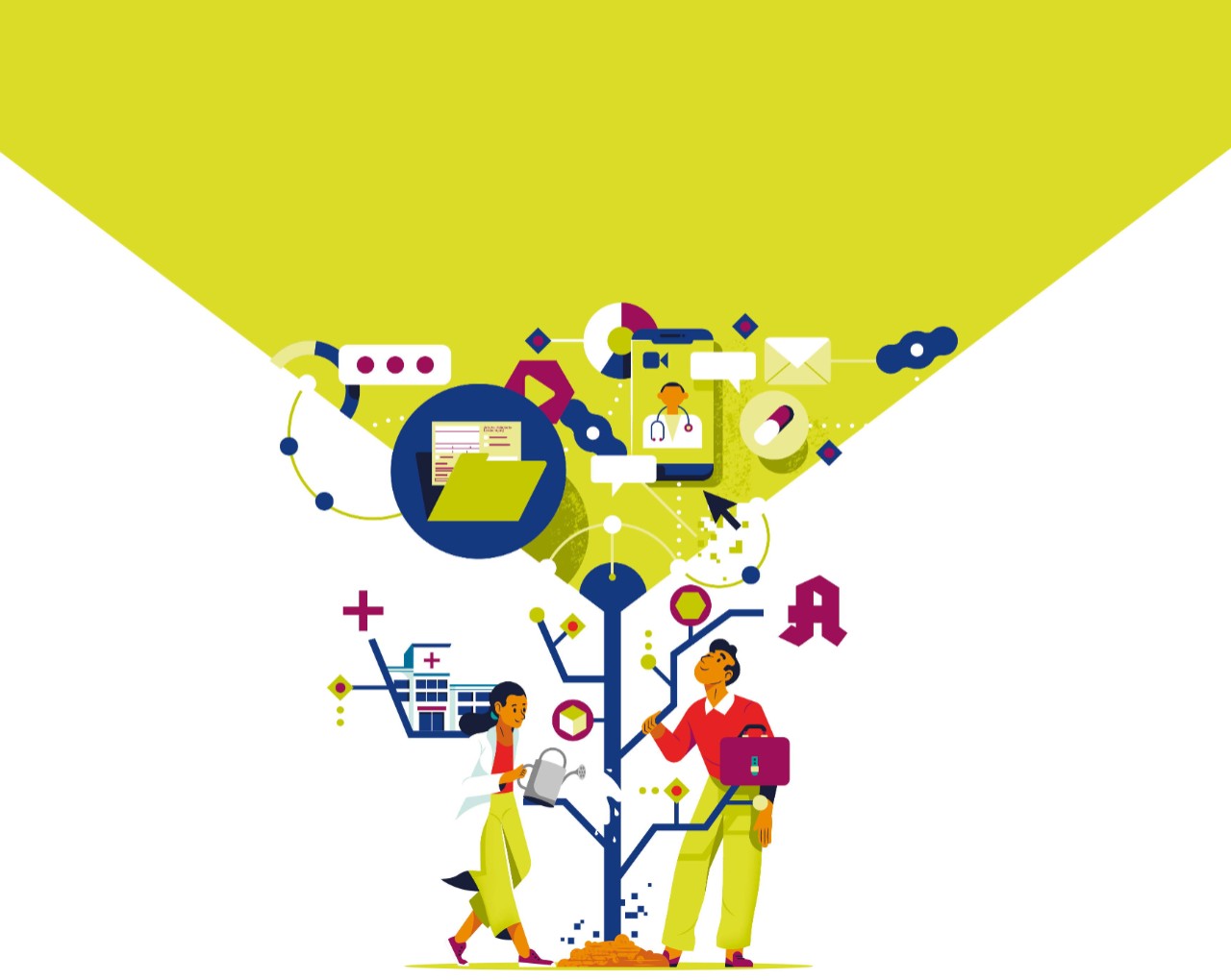 Illustration: Digitalisierung vorantreiben Illustration: Digitalisierung vorantreiben