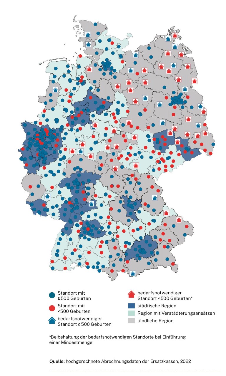 Infografik: Krankenhausstandorte in der Geburtsversorgung