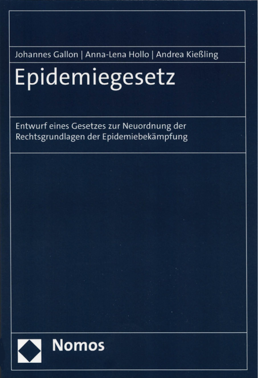 Buchcover: Epidemiegesetz