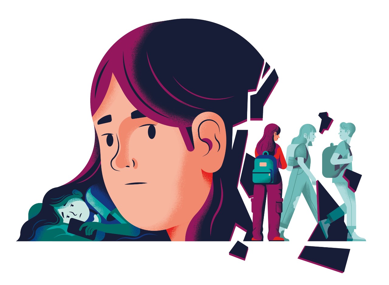 Illustration: Psychische Belastung unter Schulkindern Illustration: Psychische Belastung unter Schulkindern