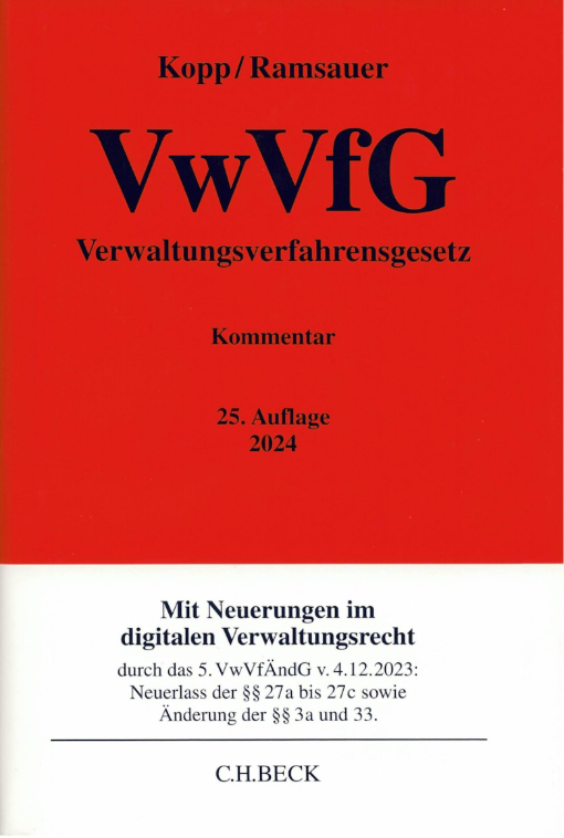 Buchcover: Verwaltungsverfahrensgesetz (VwVfG) Buchcover: Verwaltungsverfahrensgesetz (VwVfG)
