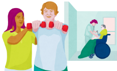Illustration: Reha und Pflege