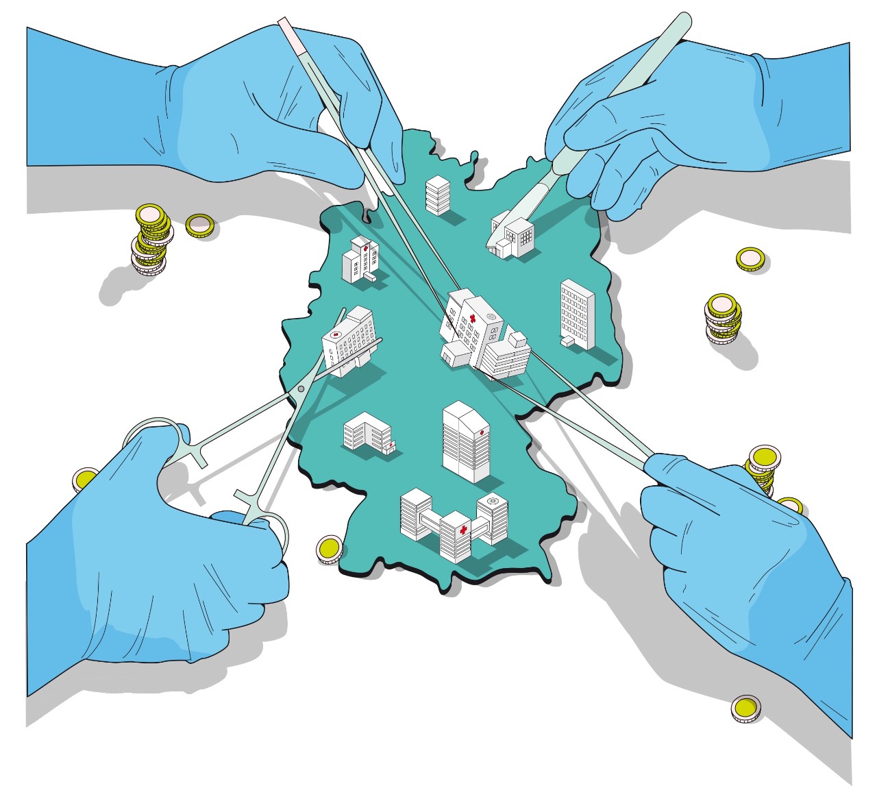 Illustration: Transformation der Krankenhauslandschaft