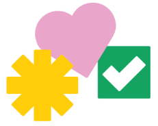 Icons der Kampagne „Mitreden! Bei Rente und Gesundheit.“