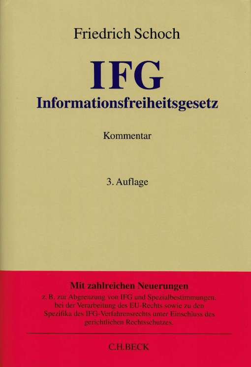 Buchcover: IFG - Informationsfreiheitsgesetz. Kommentar Buchcover: IFG - Informationsfreiheitsgesetz. Kommentar