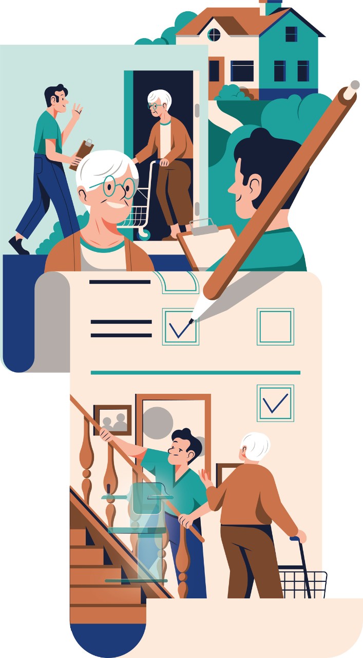 Illustration: Pflegebegutachtung