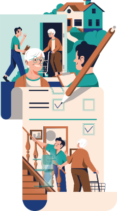 Illustration: Pflegebegutachtung