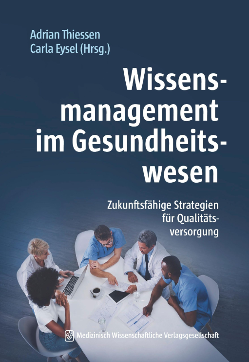 Buchcover des Fachbuchs ‚Wissensmanagement im Gesundheitswesen‘.