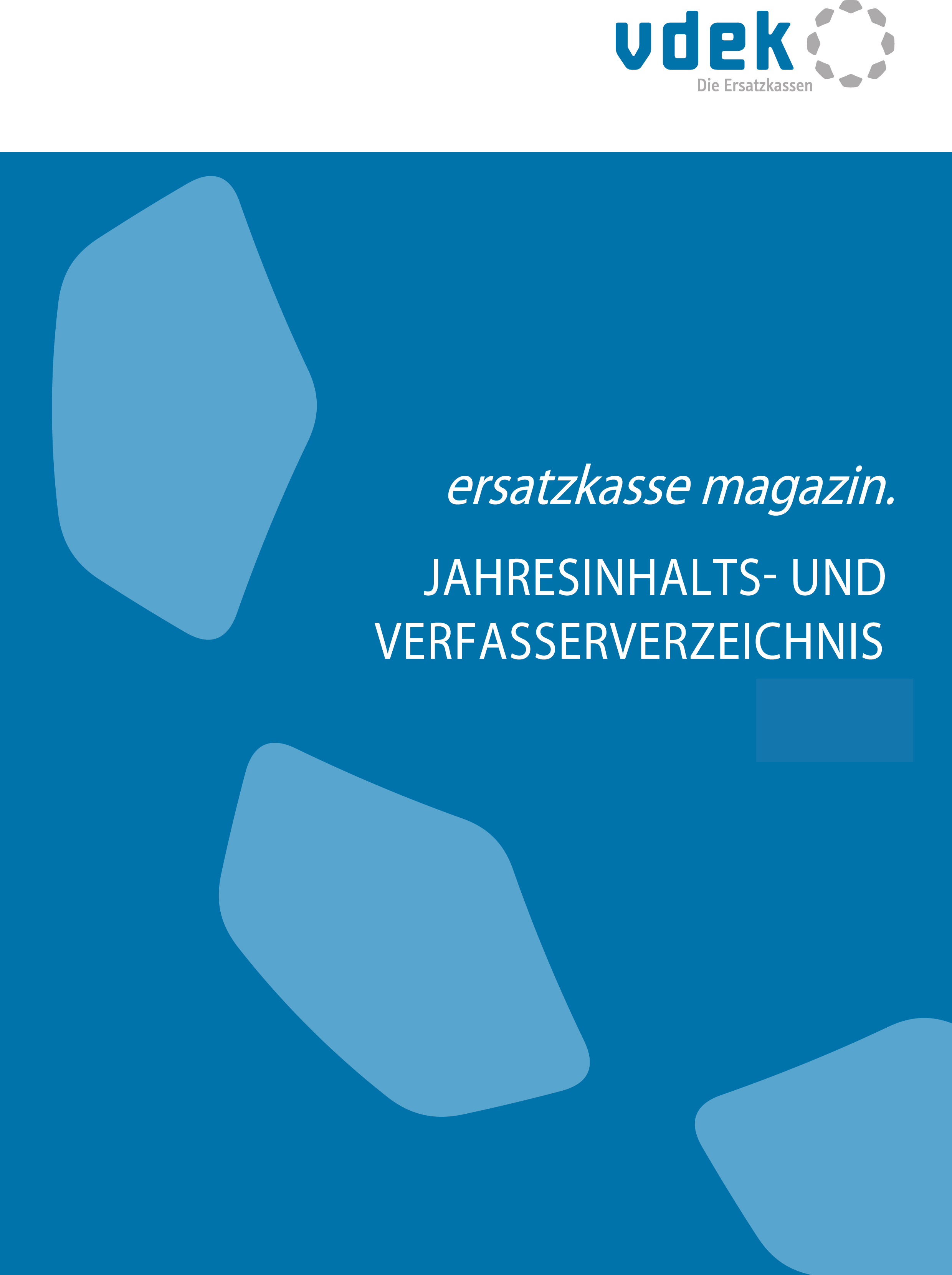 Deckblatt Jahresverzeichnis ersatzkasse magazin. ohne Jahreszahl