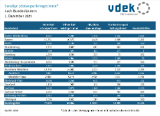 Tabelle zeigt die sonstigen Leistungserbringer nach Bundesländern, 1. Dezember 2025