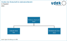Flussdiagramm zeigt die Struktur der Ärzteschaft im stationären Bereich 2022