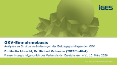 Titelblatt: Analysen zu Strukturveränderungen der Beitragsgrundlagen der GKV