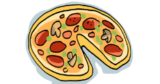 Illustration: Eine Pizza