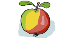 Illustration: Ein reifer Apfel