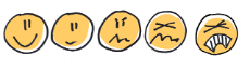 Illustration: Smileys stellen unterschiedliche Schmerzstärken dar