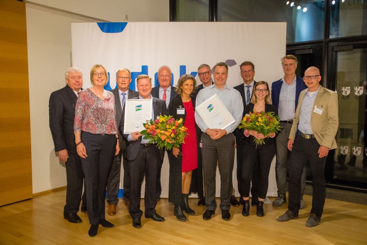 Die Preisträger und Laudatoren bei der Zulkunftspreisverleihung 2018 in Berlin.