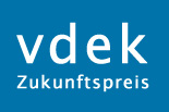 Logo mit der Aufschrift "vdek Zukunftspreis"