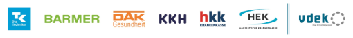 Ersatzkassen-Logos vdek, TK, BARMER, DAK, KKH, hkk, HEK