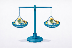 Illustration: Waage Einnahmen/Ausgaben