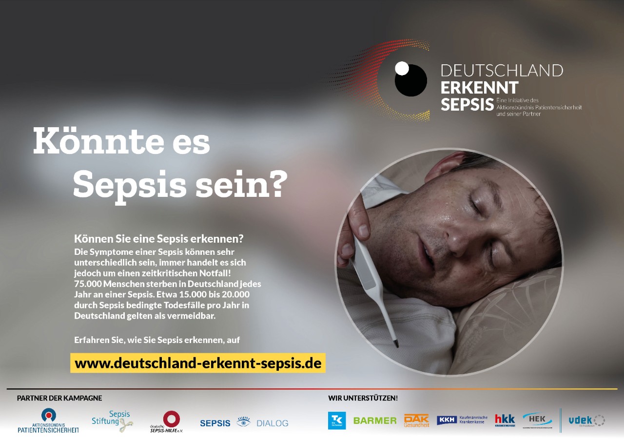 Plakat: Könnte es Sepsis sein? (Motiv: Fieber)