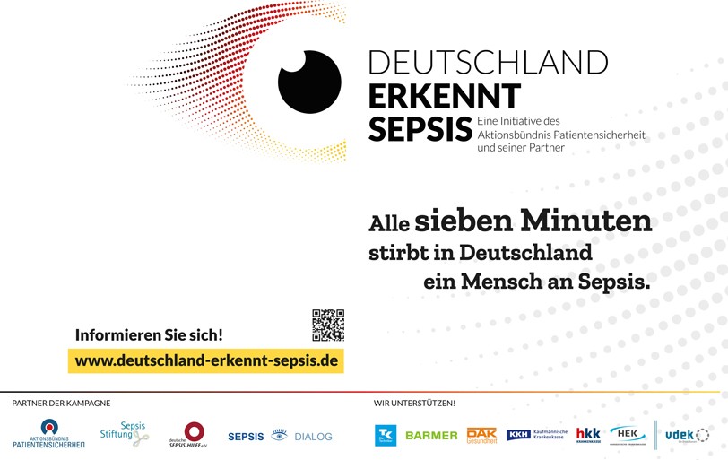 Plakat Kampagne Deutschland erkennt Sepsis - alle sieben Minuten