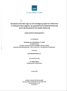 Gutachten im Auftrag des vdek und des BKK-Dachverbandes e.V.: Rechtliche Anforderungen an die Festlegung regionaler Merkmale im Risikostrukturausgleich der gesetzlichen Krankenversicherung durch das Bundesamt für Soziale Sicherung Gutachten im Auftrag des vdek und des BKK-Dachverbandes e.V.: Rechtliche Anforderungen an die Festlegung regionaler Merkmale im Risikostrukturausgleich der gesetzlichen Krankenversicherung durch das Bundesamt für Soziale Sicherung