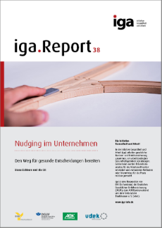 Cover iga-Report 38: Nudging im Unternehmen (Bild: Schienengabelung)