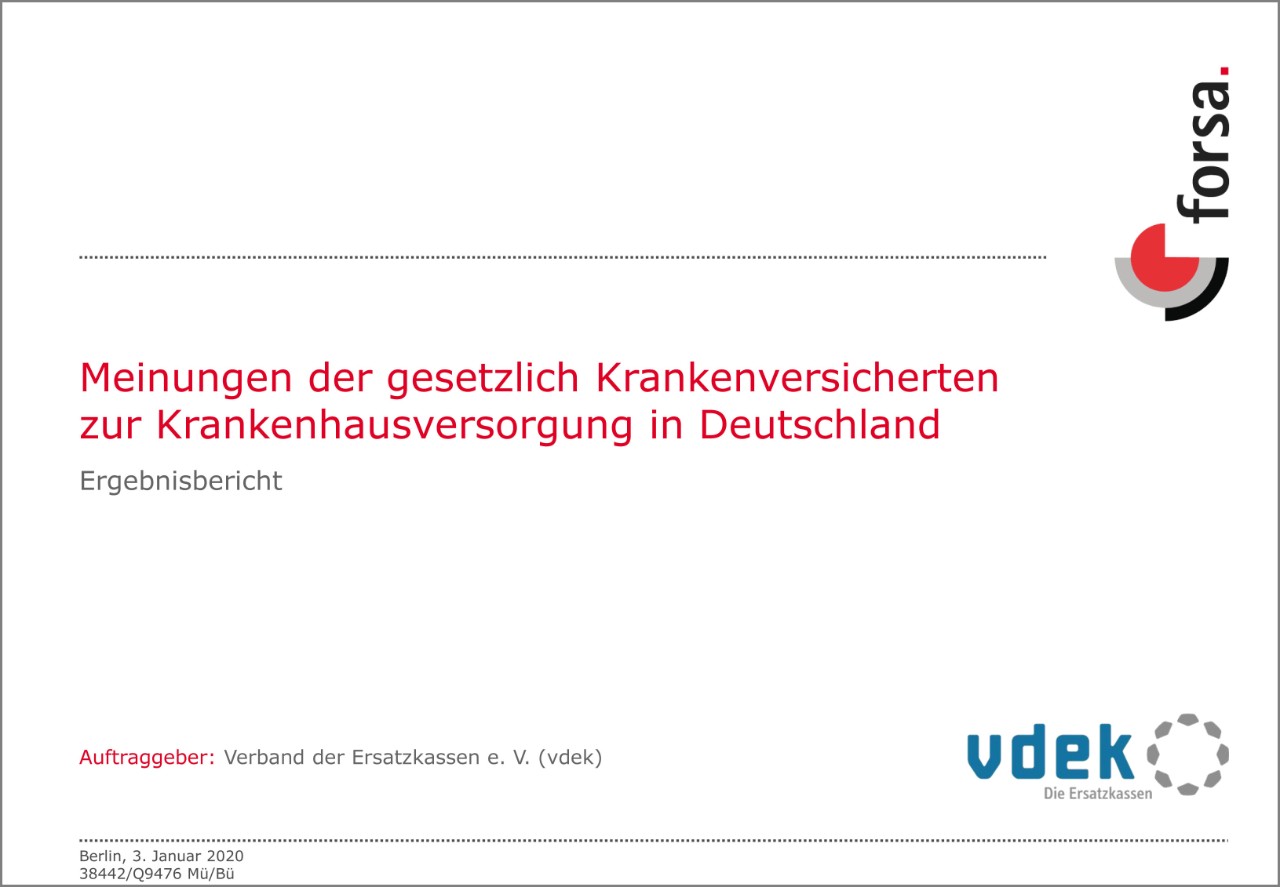 vdek-Forsa-Umfrage Krankenhausversorgung vdek-Forsa-Umfrage Krankenhausversorgung