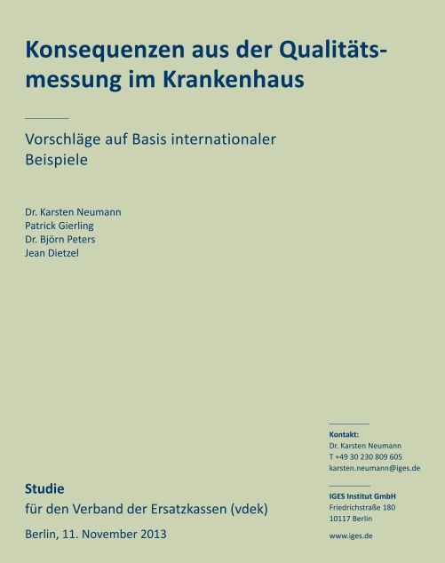 Broschürencover: Konsequenzen aus der Qualitätssicherung im Krankenhaus