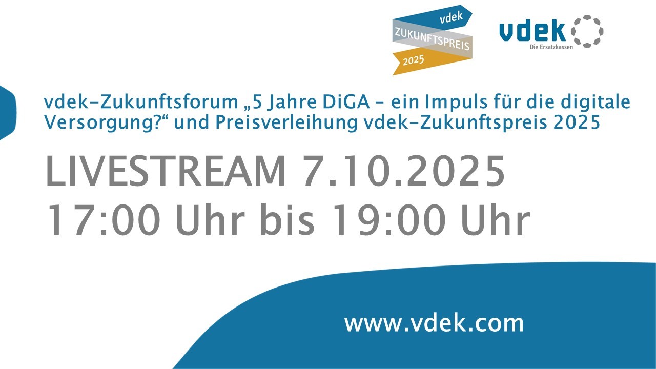 Ankündigung: vdek-Zukunftsforum 2025 im Livestream