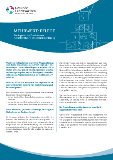 Titelblatt MEHRWERT:PFLEGE Titelblatt MEHRWERT:PFLEGE