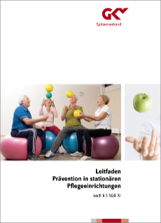 Cover Leitfaden Prävention in stationären Pflegeeinrichtungen: Rentner jonglieren mit Bällen