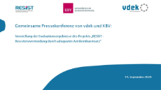 Pressekonferenz zur Vorstellung der Evaluationsergebnisse des RESIST-Projekts, Deckblatt Präsentation